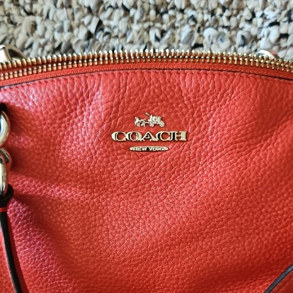 Coach Red Leather with Gold Hardware - Picture 2 of 7